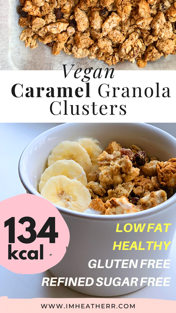 imheatherr Skinny Caramel Granola Clusters Recipe: 30 minute, gluten free, vegan, healthy, weight watchers friendly and super easy!