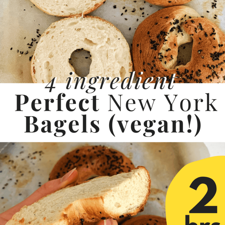 Foolproof Classic New York Bagels for beginners that I made during Self- Quarantine. topped with sesame seeds and only requires 4 ingredients!